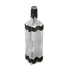 SEVOBAL Planters Antique Silver Decorative Glass Bottle Vase with Bronze Leaf Accents for Elegant Decor, Multicolored, 3"*3"*12" - 2 of 4