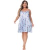 Agnes Orinda Women's Plus Size Satin Heart Print Sleeveless Nightgowns - 3 of 4
