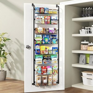 LunaLulinlk Pantry Organizer, 8-Tier Pantry Storage, Metal Hanging Spice Rack for Kitchen,Bathroom, Back of Door Seasoning Rack, Black - 1 of 4