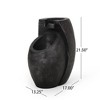 NAYSAYE Fountain Modern Abstract Two Tier Design with Edgy Contemporary Style for Garden Patio Outdoor, Gray, 13.25"*21.5"*11.73" - 3 of 4