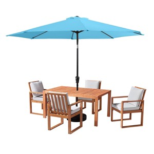 Alaterre Furniture 6pc Outdoor Patio Dining Set, Weston Table with 10' Auto Tilt Umbrella - 1 of 4