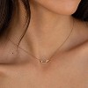 Attop Dainty Diamond Necklaces for Women Simple 14K Gold Plated Paperclip Choker Necklaces Open Oval Necklaces - 4 of 4