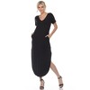 Women's Short Sleeve V-Neck Maxi Dress - White Mark - 2 of 4