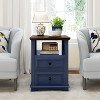Vipbear 18-inch bedside table, with open shelf, 2 drawer side several, suitable for bedroom, living room - 3 of 4