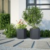 vidaXL Garden Planter Set of 2 Anthracite Steel Large Garden Planter - 3 of 4
