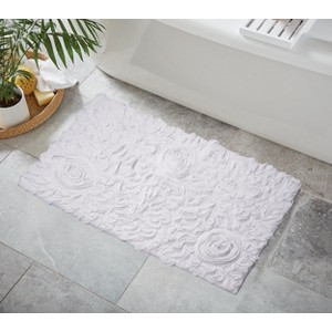 Bell Flower Collection Cotton Floral Pattern Tufted Bath Rug - Home Weavers - 1 of 4