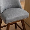 26" Upholstered Swivel Bar Stools Set of 2, Fabric Counter Height Chairs with Curved Back for Kitchen Island or Home Bar -3irtyhousy - 3 of 4