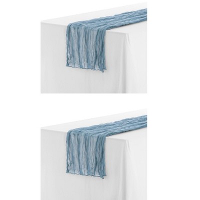 Unique Bargains Wedding Party Decorations Cheesecloth Table Runner 12 Packs