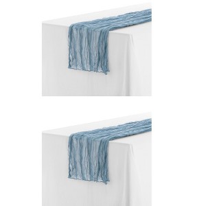 Unique Bargains Wedding Party Decorations Cheesecloth Table Runner 12 Packs - 1 of 4