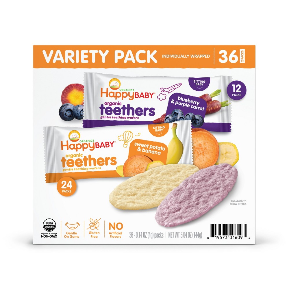 Photos - Baby Food Happy Family HappyBaby Organic Teether Variety Pack Baby Snacks - 5.04oz/36ct 