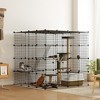PawHut Cat Cage Indoor, DIY 4 Tier Cat Enclosure with Ramps, Jumping Platforms, Doors, for 1-3 Cats, 3 x 3 x 4, Black - 3 of 4