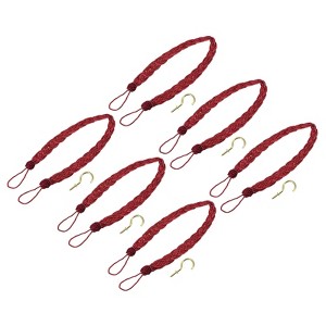 Unique Bargains Polyester Handmade Braided Decorative Curtain Tiebacks with Metal Hooks - 1 of 4