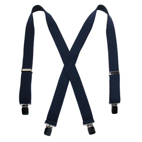 Ctm Men's Terry Casual Elastic Clip-end 1 1/2 Inch Suspenders, Navy ...