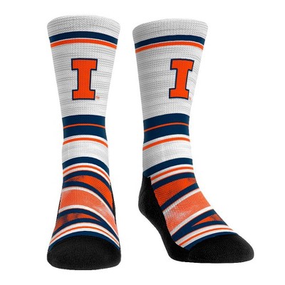 NCAA Illinois Fighting Illini Adult Long Distance Crew Socks - L/XL