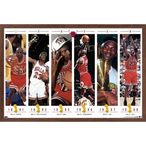 Trends International Michael Jordan - Championships Framed Wall Poster Prints - 1 of 4