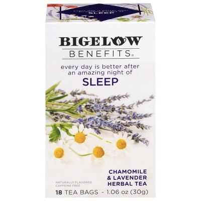 Bigelow Sleep Chamomile and Lavender Herbal Tea case of 6/18