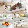 BRINJOY Handwoven Rattan Tray with Wooden Handles - 13.6x9.8 inch White Rectangular Ottoman Tray for Coffee Table Decor - 4 of 4