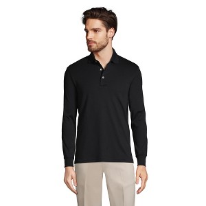 Lands' End Men's Long Sleeve Cotton Supima Polo Shirt - 1 of 4