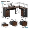 Bestier 63'' L Shaped Desk with 4 Drawers, Executive Desk with Monitor Stand, File Drawers for Home Office, Cherry - 4 of 4