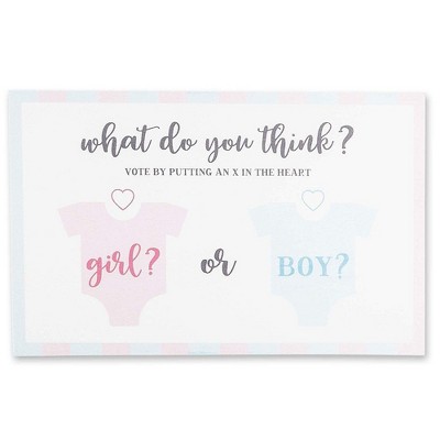 Blue Panda 50-Pack Juvale Gender Reveal Ballot Voting Cards Baby Shower Party Supplies
