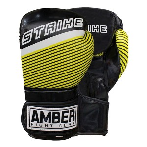 Amber Fight Gear Strike v1.0 Gloves,PU leather gloves with multi-layer foam, wrist support & breathable design for training comfort,14oz ,Black - 1 of 1