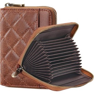 Clotth Women’s RFID Blocking PU Leather Wallet with Wristlet - Stylish Compact Card Holder for Everyday Use & Travel, 14 Slots + 2 Pockets - 1 of 4