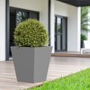 Gulches 18" Tall Metal Tapered Planter - Stylish Burnished Grey Pot with Drainage Hole - 3 of 4