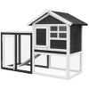 Wooden Rabbit Hutch with Waterproof Roof and Run,Outdoor Indoor Bunny Cage with Ramp and Removable Tray for 1 or 2 Rabbits - LAOTIES - 4 of 4