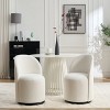 GDFStudio Miranda Modern 21.25" Wood and Velvet Upholstered Swivel Barrel Chair - 2 of 4