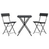vidaXL 3 Piece Folding Bistro Set Black Poly Rattan - 3 of 4