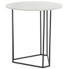 Eloblaire Round Accent Table - White Marble/Black - Safavieh - 3 of 4