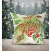 Manual Woodworkers & Weavers Berry Christmas Polyester Pillow – 18x18 Inch Holiday Accent - 2 of 3