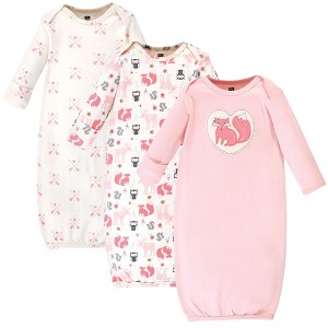 Hudson Baby Infant Girls Cotton Gowns, Girls Woodland, 0-6 Months - 1 of 4