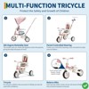 7-in-1 Foldable Baby Tricycle w/ Adjustable Parent Handle – Toddler Trike with Safety Harness, Wheel Brakes - 3 of 4