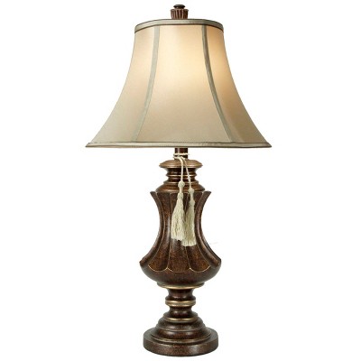 Winthrop Table Lamp Brown/Gold - StyleCraft: Beige Shade, Polyresin, No Assembly Required, UL Listed