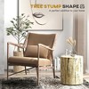 17" Tall Tree Stump End Table, Concrete Sofa Side Table for Indoor and Outdoor Use - 4 of 4
