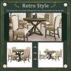 Functional Furniture Retro Style Dining Table Set with Extendable Table and 4 Upholstered Chairs for Dining Room and Living Room - 3 of 4
