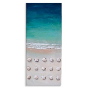 Stupell Industries Aerial Umbrellas on Beach Coast, 13" x 30" - 1 of 4