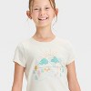 Girls' Short Sleeve 'Mountains' Graphic T-Shirt - Cat & Jack™ Beige - image 2 of 4