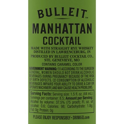 Bulleit Bourbon Manhattan Ready To Drink - 375ml Bottle