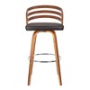 Armen Living Jayden Barstool Walnut and Brown 30 in Seat Height - 3 of 4
