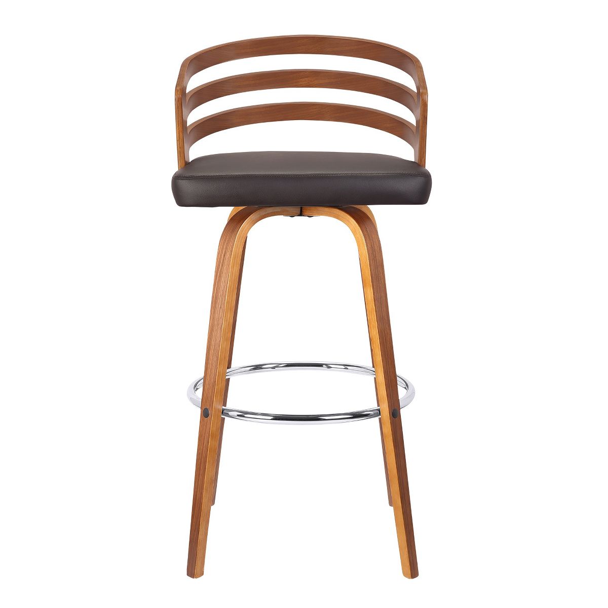 Armen Living Jayden Barstool Walnut and Brown 30 in Seat Height - thumbnail 3
