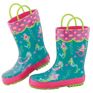 Stephen Joseph Gifts Girls Rain Boots Mermaid Blue Size 07 - 1 of 4