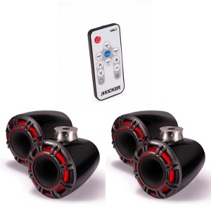 Kicker (2 Pair ) 47KMFC9 9"Horn-Loaded Tower Speakers with Flat-Mount Tower Adapters, Black ( Includes LED Remote ) - 1 of 4