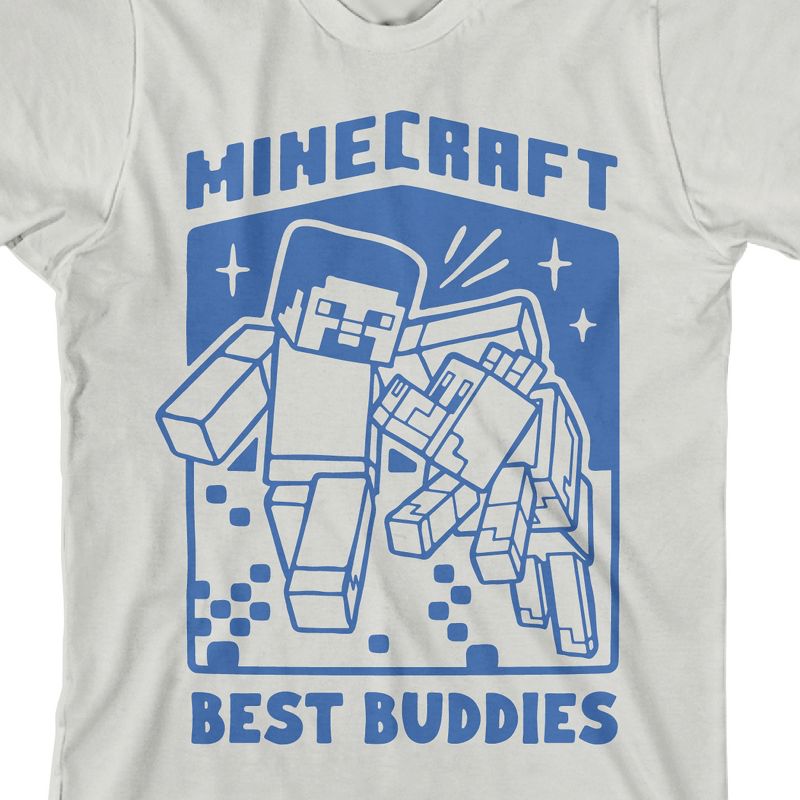 Minecraft Adventure Club Best Buddies Boy's White T-shirt, 2 of 4
