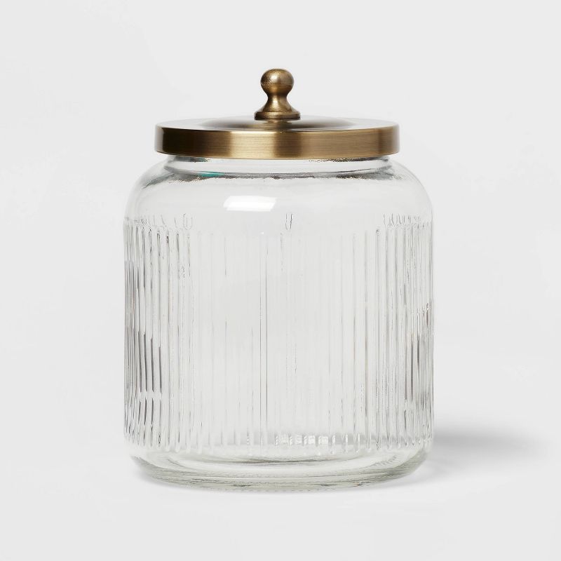 Medium Glass Bath Canister Brass - Threshold&#8482;, 1 of 9