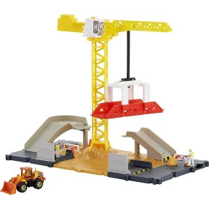 Matchbox Action Drivers Construction Playset, Moving Crane, Car-Activated Features, Includes 1 Matchbox Toy Bulldozer, - 1 of 4