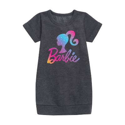 - Barbie - Holidays & Christmas Graphic Short Sleeve Fleece Dress