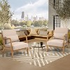 Okak Modern Linen Accent Chair Living Room Chair with Pillow Mid-Century Stylish Armchair with Solid Wood Legs for Reading Room Bedroom - 3 of 4