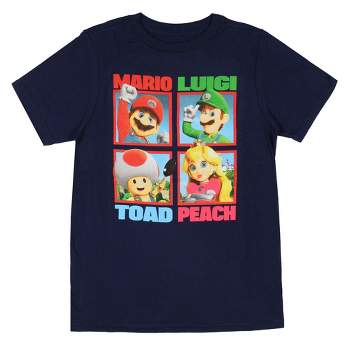 Super Mario Boys Shirt Mario Luigi Princess Peach Toad Youth Kids T-Shirt